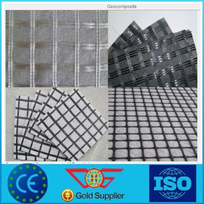 China Knitted Suture Geogrid Composite Non Woven Geotextile For Asphalt Pavement Reinforcement for sale