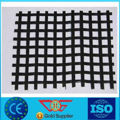 China Polyester Geogrid beschichtet mit ausgezeichneter UV-Beständigkeit Asphalt-Bitumen PVCs SBR zu verkaufen