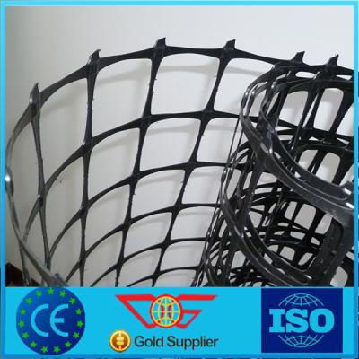 China Extruded PP Plastic Biaxial / Unixial Geogrid For Retaining Wall Project Black Color for sale