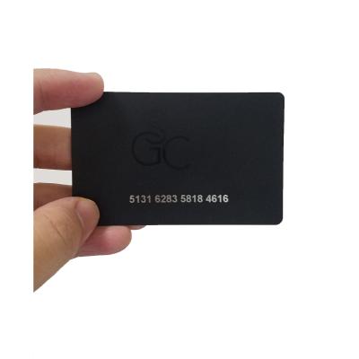 China The card factory /supermarket/club etc. RZX Business / Loyalty Customized Gift Certificate Black PVC Printable Plastic Business Card for sale