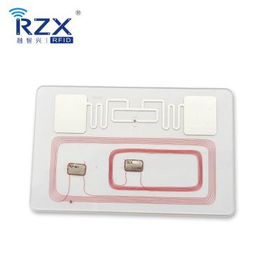 China Waterproof/waterproof IN RZX CR80 IF+UHF/HF+UHF/IF+HF PVC contactless card/dual CURRENT dual frequency blank hybrid rfid blank for sale