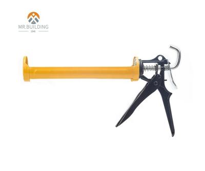 China Aluminum Rotary Caulking Gun Putty Tool Steel Silicone Orange Customized R Color Trigger Handle Weight for sale