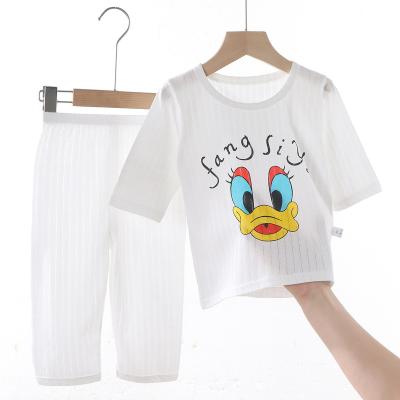 China Cotton Jacquard Cotton Jacquard Pajamas Boy's Pajamas Soft Breathable Home Wear Lounge Kids Girl's Casual Clothing Set for sale