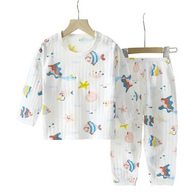 China Summer Kids Boy Cotton Pajamas Cloth Girl Breathable Home Wear Clothes Set for sale