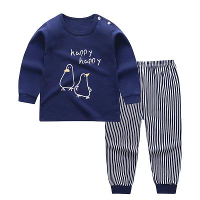 China Long Sleeve Cotton Children Sleepwear Toddler Pajamas Babies Boy Girls Clothes Breathable Cute Cartoon Print Long Sleeve Children Pajamas for sale