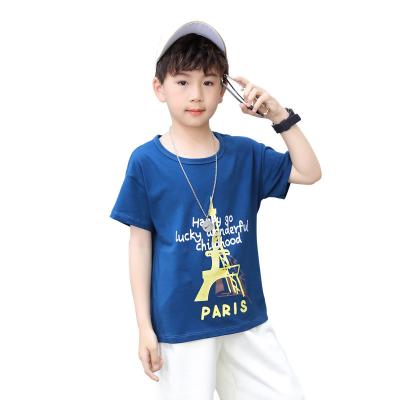 China 2023 Viable 2023 Kids Summer Stripe Pattern Kids Clothes 100% Cotton Shorts Sleeve Baby Boy Kids T-shirt Cartoon for sale