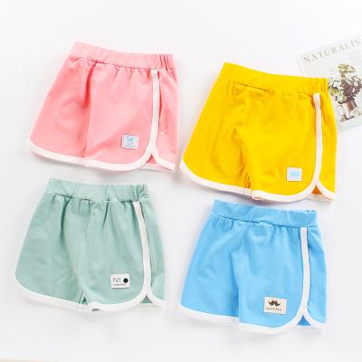 China 2023 Summer Breathable Boy Girl Kids Sweatshirt Cloth Shorts, Toddler Kids Solid Color Cotton Tank Sweat Shorts for sale