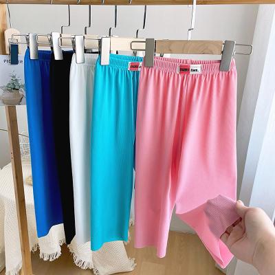 China 2023 Fashion Solid Color Kids Wide Leg QUICK DRY Summer Wide Leg Pants Pants For Girls Children for sale