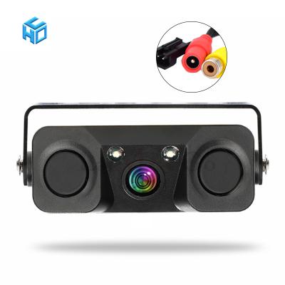 China 720*480 3 in 1 parking sensor with rear view car reversing camera for sale