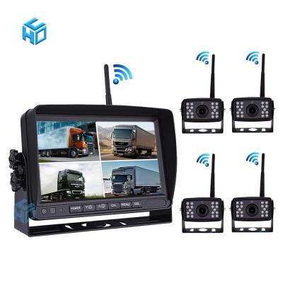 China 4*Camera Side View Rear Monitor / Backup Network Truck Camera System Wireless Radio 7