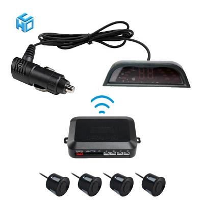 China Universal DC12V CAR Car Alarm Buzzer Ultrasonic Blind Spot 4 Rear Reverse Sensor 12v LED Wireless Reverse Parking System for sale