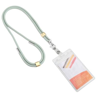 China 2022 New High Quality Polyester Phone Round Cord With Colorful Metal Tips And Hook For Phone Hanging Cards for sale