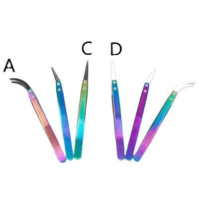 China Unrated Rainbow Stainless Tweezers Dismountable Insulated Heat Resistant Anti-Static Corrosion + Ceramic Tweezers for sale