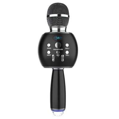 China Wireless Microphone Condenser MIC Handheld Retail and Whole Sale New Recording Mike with Color Light Microphone Karaoke Wireless Microphone for sale