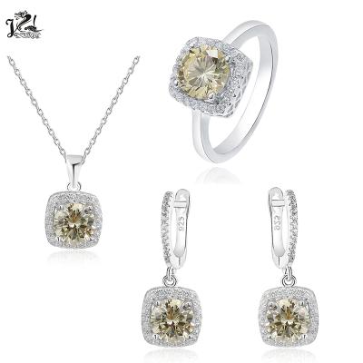 China FASHIONABLE Bridal 925 Sterling Silver Jewelery Women Gemstone Wedding Jewelry Set for sale