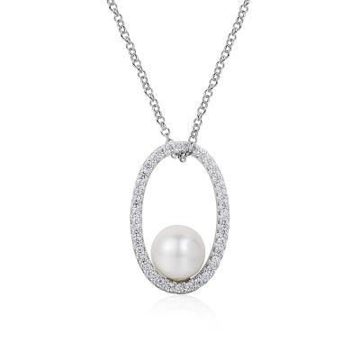 China FASHIONABLE Hot Selling 925 Sterling Silver Europe Pearl Necklace for sale