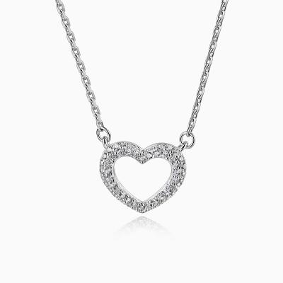 China Simple Trendy 925 Silver Mom Heart Charm Pendant Necklace for sale