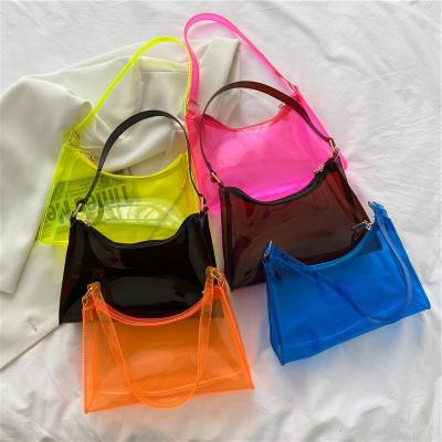 China 2021 Fashion Beach Handbag Transparent Jelly Bag Clear Purse For Girls for sale