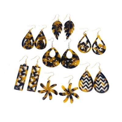 China Newest Tonga Turtle Shell Resin Plastic Acrylic Earrings With Shapes Earrings Cute Samoa Hawaii Pacific Island For Women Girl for sale