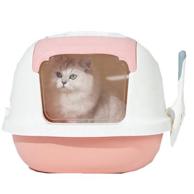 China 2021 New Large Viable Korean Large Cat Litter Box Robot Cat Box Enclosed Toilet Box For Cat for sale