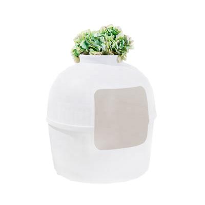 China 2021 Decor Cat Litter Tray Cat Litter Tray Cat Toilet Training System Viable Home Box Deodorized Flower Pot With Plants for sale