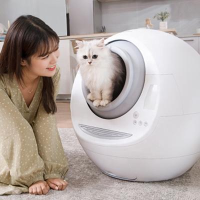 China Sustainable Electric Partially Enclosed Smart Auto Self Cleaning Cat Litter Box Automatic Cat Toilet For Cats for sale