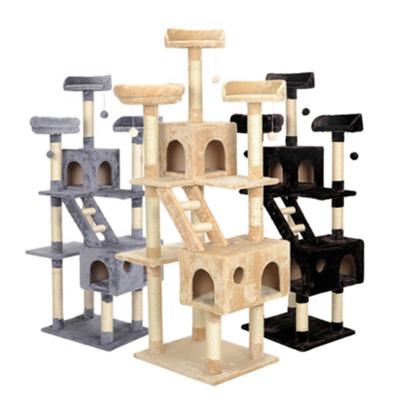 China Large Wooden Cat Tower Tree Stable High Quality 170cm Floor To Ceiling Cat Tree for sale