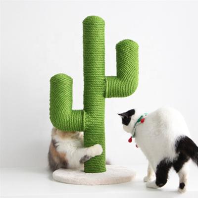 China Cute Cactus Cat Scratcher Tree Pet Toy Cat Tree Eco-Friendly Sustainable Sisal Fabric for sale