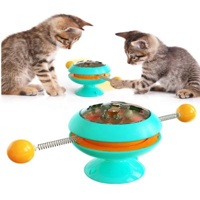 China Viable Pet Supplies Manufacturers New Products Wholesale Cat Toy Funny Cat Stick Cat Fighting Catnip Ball Turntable Amazon for sale