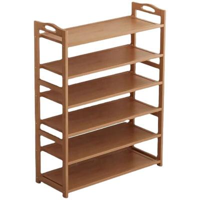 China Home Organizer Bamboo Shoe Racks Living Room Entryway Storage Structure FF312 2/3/4/5/6 Tier Single Tier Shoe Farm Shelf for sale