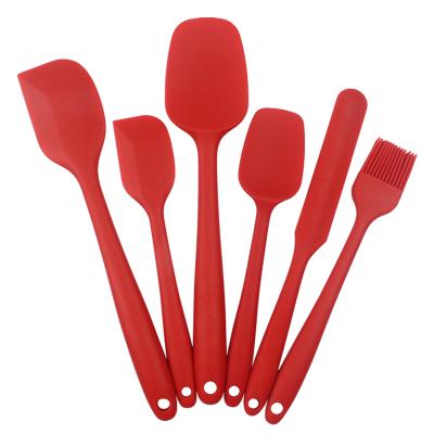 China Viable Silicone Kitchen Utensil Set E163 BPA Free Bakeware Baking Spatula Set Non-Slip Kitchen Silicone Home Bakery Cooking Tools for sale