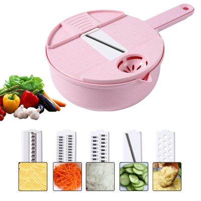 China BBA84 Multifunctional Manual Vegetable Food Vegetable Cutter Potato Onion Slicer Kitchen Slicer Processing Plant Vegetable Cleaver With Container Vegetable Cleaver for sale