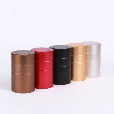 China Household Double P93 Tea Cover Canister Healthy Moisture-Proof Teapot Inside Large Cover Screw Metal Pot Aluminum Alloy Tea Canister for sale