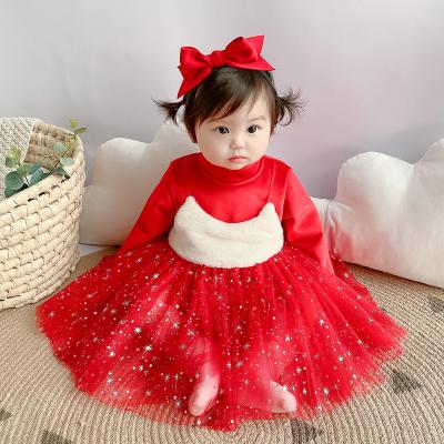 China Breathable toddler dresses baby plus velvet dress Autumn And Winter Clothing 2020 Korean version the new two-piece pure color for sale