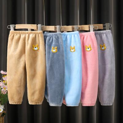 China New high quality children's winter breathable pants loose and thick warm velvet casual pants for sale