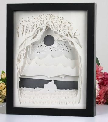 China Home Decoration Art Papercut Light Shadow Box for sale