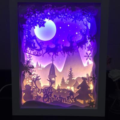 China Home Decoration 3D Papercut Light Box Led Night Light Lamp for sale