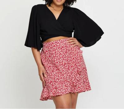 China Wholesale Plus Size Summer Floral Women's Skirts With Sexy Shorts Active Wear Set Plus Size Women's Skirts Tennis for sale