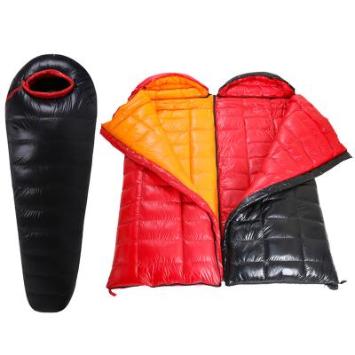 China Sleeping bag + comforter + cushion autumn and winter thickening portable single duck down outdoor sleeping bag adult down mom camping sleeping bag for sale