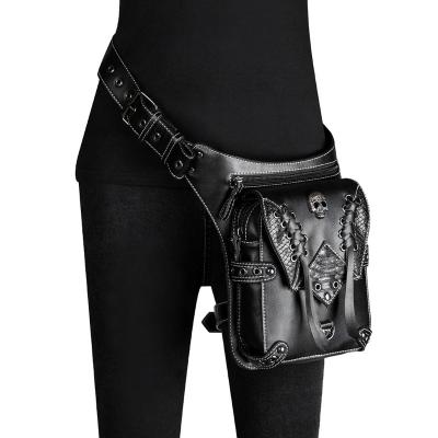 China 2021 high quality new motorcycle one-shoulder messenger bag female punk skull women's classic casual waist bag for sale