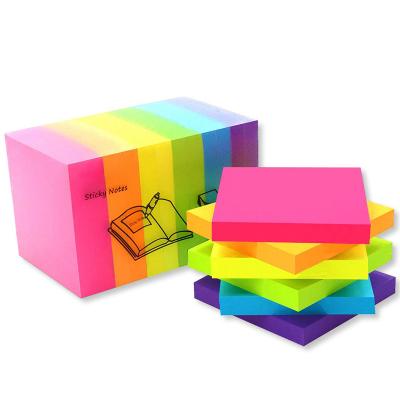 China Self-Adhisive Fluorescent Plastic Colorful Sticky Page Marker Adhesive Sticky Note Index Note Pads PET for sale