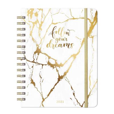 China Luxury Customized Good Quality Spiral Design A4 B5 A5 Organizer Spiral Notebook and Weekly Diary Planner for sale