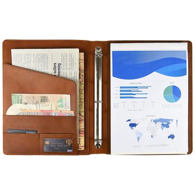 China Simple Custom Folder Leather Padfolio Binder For Men / Women Resume Organizer for sale