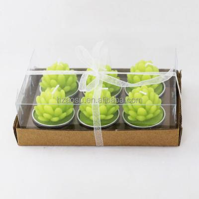 China Cactus Candles Succulents Mini Green Meat Plant Romantic Decorative Candle for sale