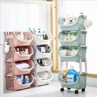 China Sustainable High Quality Plastic Stacking Basket Use Storage Box Home Suit for sale