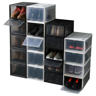 China Hot Selling Stackable Clear Storage Stored Amazon Household Rectangle Basketball Sports Shoes Box for sale