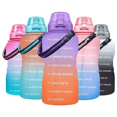 China Large 1 Gallon Fitness Viable Colorful Motivational Water Bottle With Lids for sale