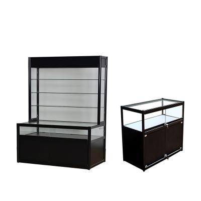 China Wig Shop Display Mordern Cabinet Design For Store Sliding Glass Door Movable Display for sale