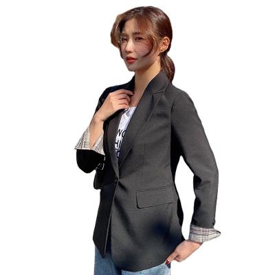 China 2021 Winter Anti-wrinkle Women's Blazers Ladies Office Lady Uniform Pure Color Hot Sale Korean Style Women's Suit for sale