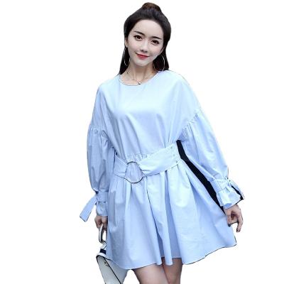 China OEM Service Sky Blue Summer Casual Anti-Static Breathable Anti-Static Women Elegant Dresses for sale